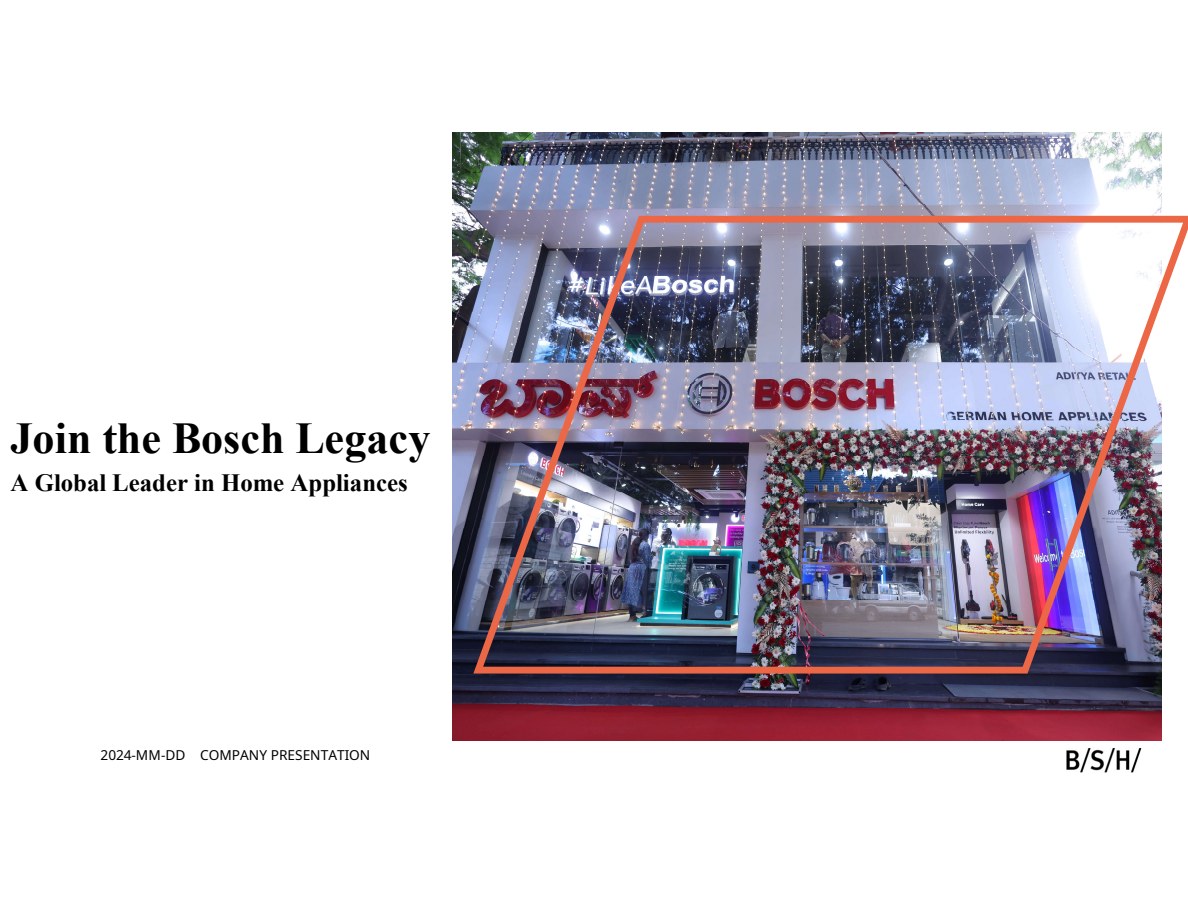 Bosch Appliances Franchise brand presentation